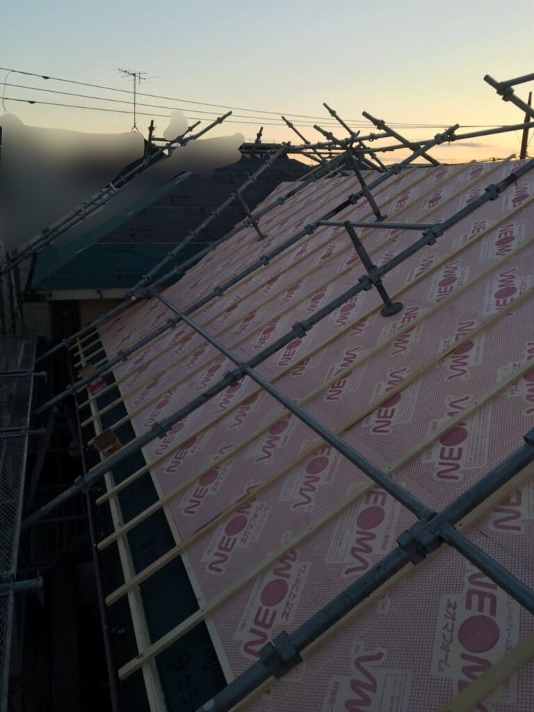 断熱材を入れた屋根